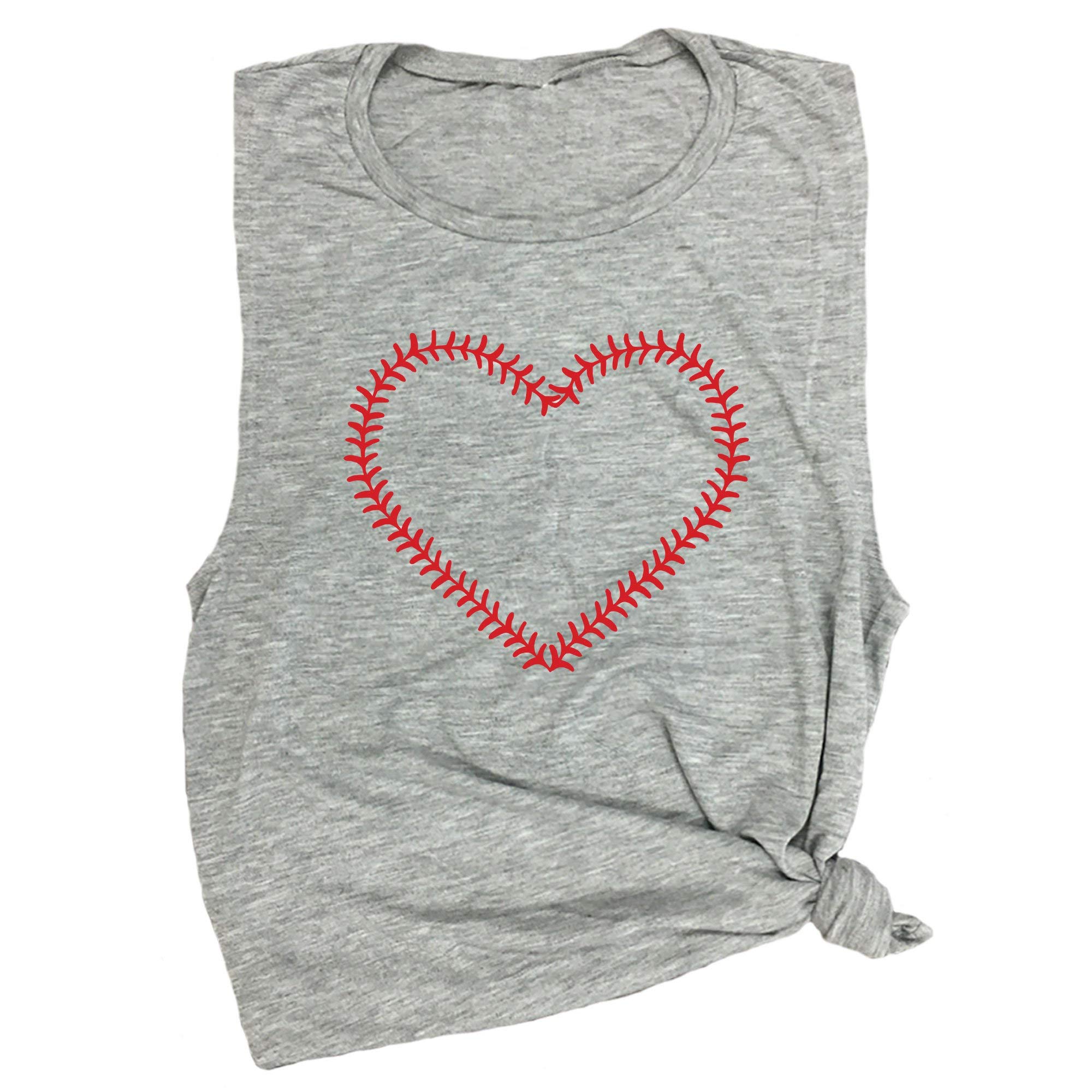 Baseball Heart Workout Muscle Tee - Athletic Performance T-Shirt for Gym & Training | Comfort Fit Activewear for Baseball Players & Fitness Enthusiasts