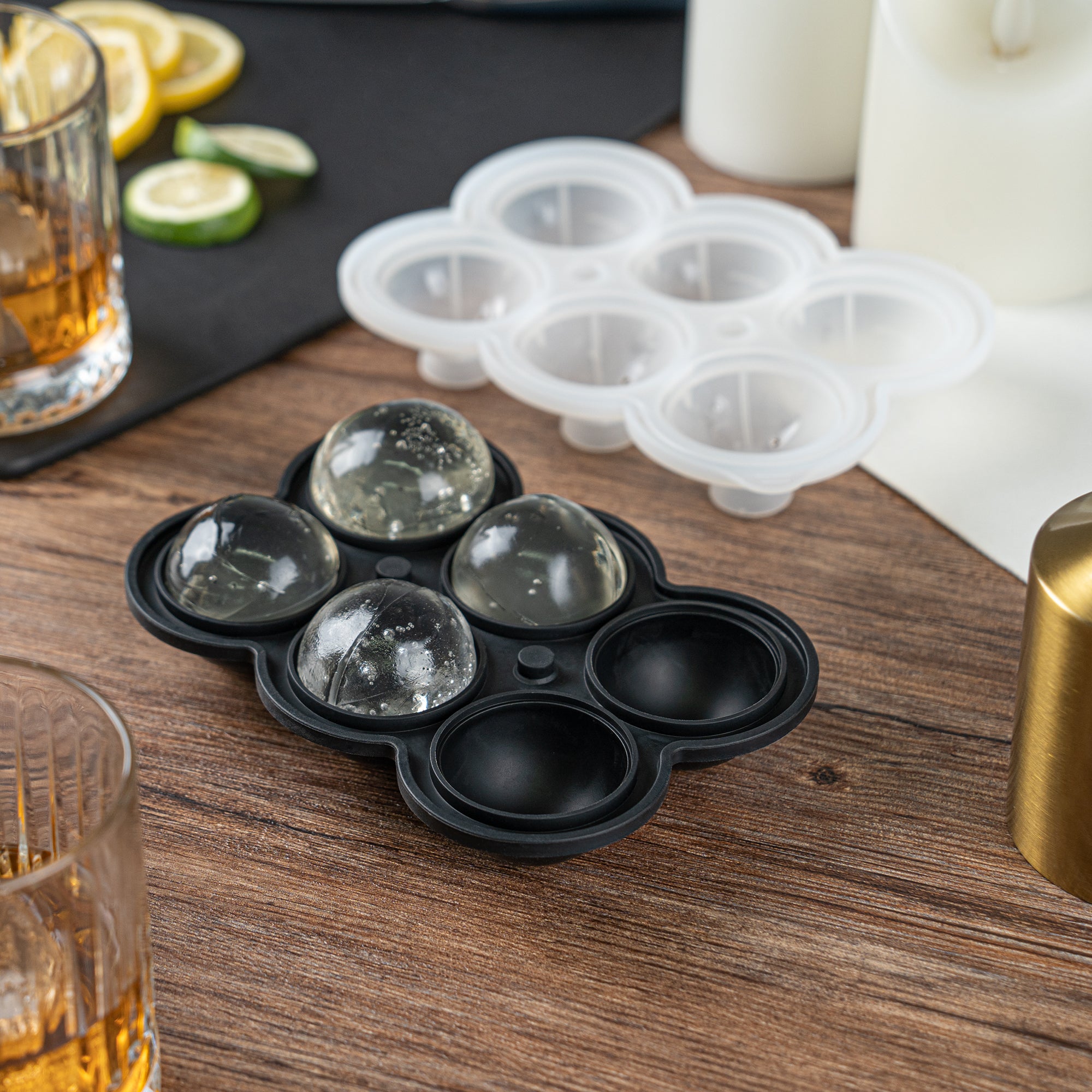 Premium Black Silicone Ice Cube Tray - 1.75