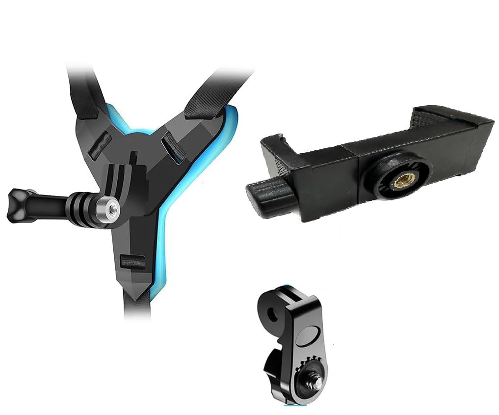 Adjustable Non-Slip Helmet Chin Strap Mount for Smartphones & Action Cameras - Compatible with GoPro Hero, SJCAM, DJI Osmo Action - Perfect for Cycling, Motorcycling & Outdoor Adventures