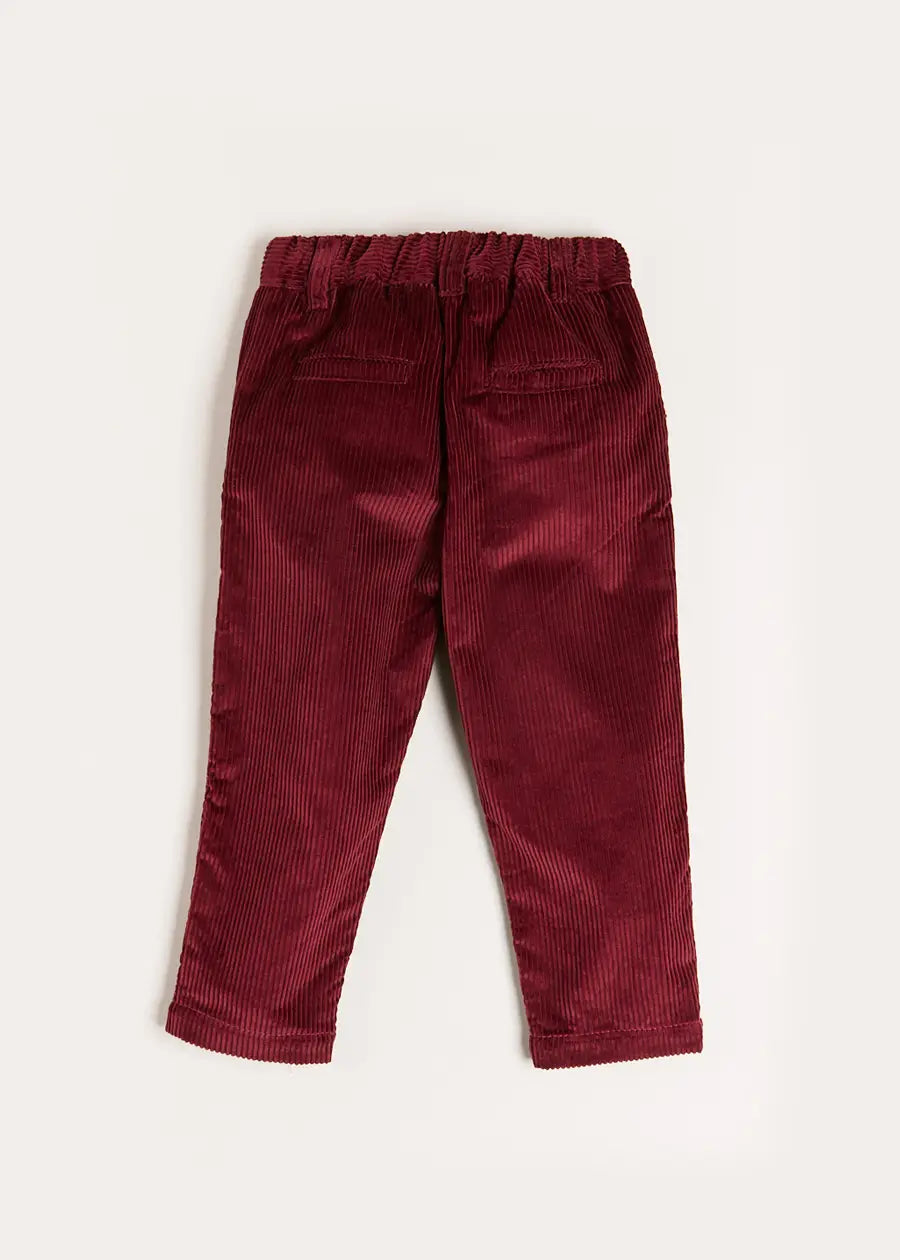 Stylish Burgundy Corduroy Pants for Toddlers (18 Months to 5 Years) - Perfect for Playdates, School & Family Outings