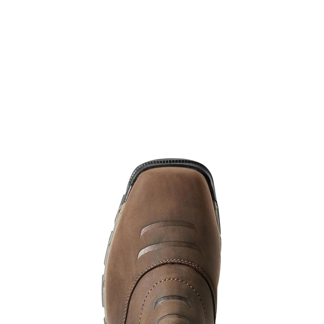 **Rebar Flex Patriot Composite Toe Waterproof Work Boots for Men - Dark Brown - Slip Resistant & Comfortable for Construction, Hiking & Outdoor Work**