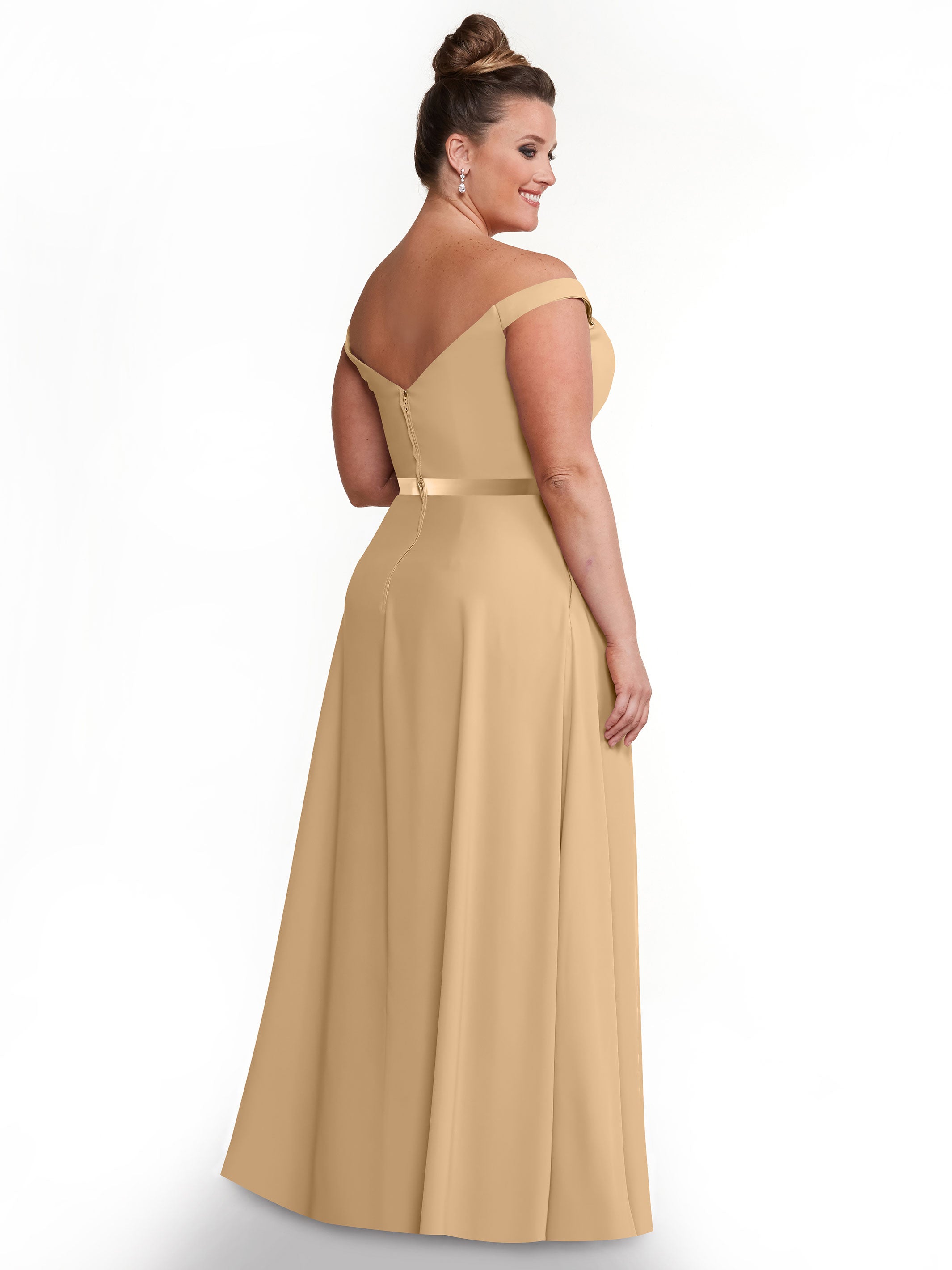 Off Shoulder A-Line Chiffon Bridesmaid Dress with Sash - Elegant & Flowy for Weddings, Parties & Special Occasions