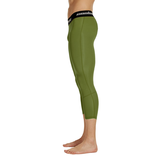 Dark Green 3/4 Tights Pants for Women - High Waist Yoga Running Workout Leggings - Comfortable Stretchy Athletic Pants for Gym, Lounge & Everyday Wear