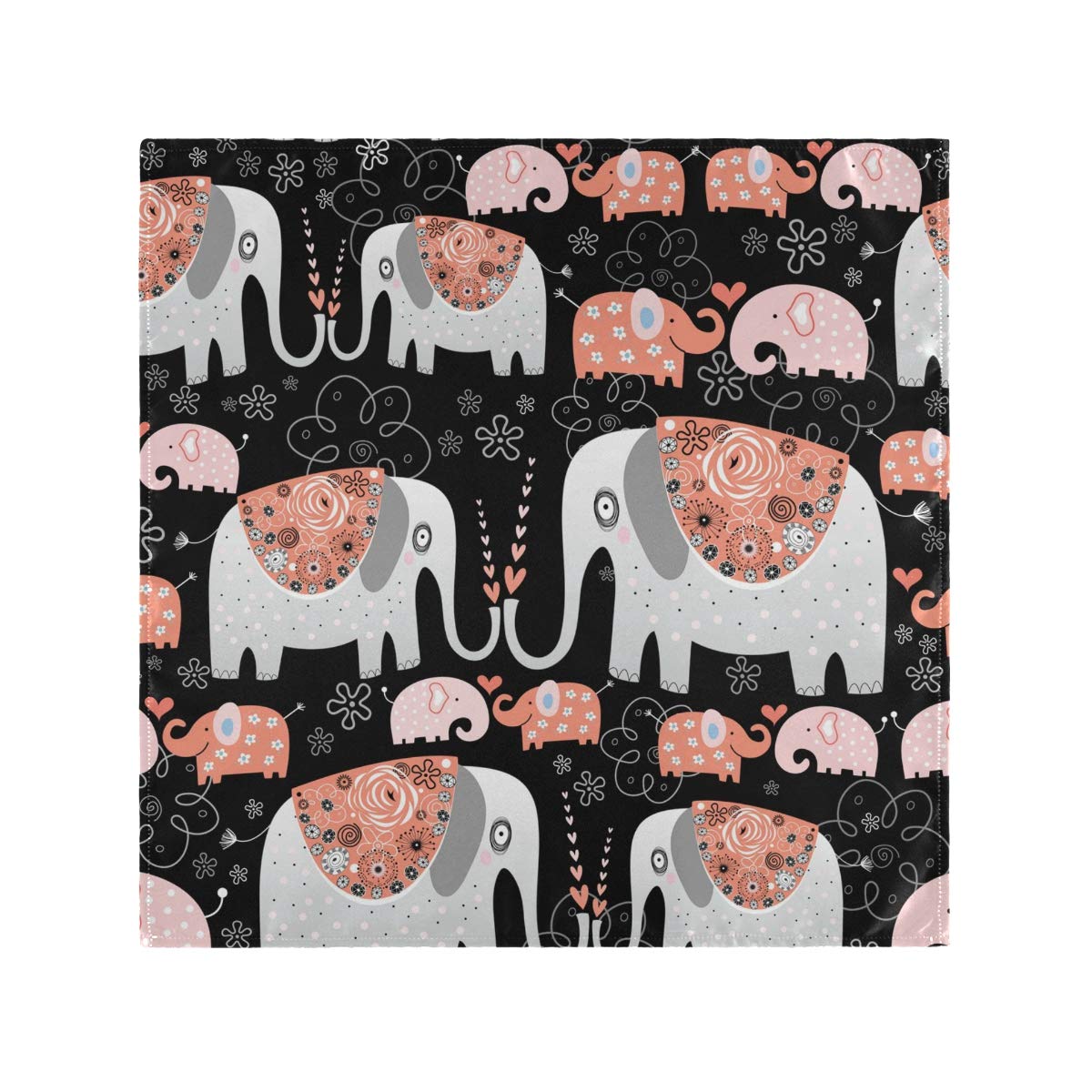 Decorative Elephant Print Cloth Napkins - 20x20 Inch Washable Dinner Napkins with Hemmed Edges for Holiday & Everyday Dining - Perfect for Thanksgiving, Christmas & Dinner Parties