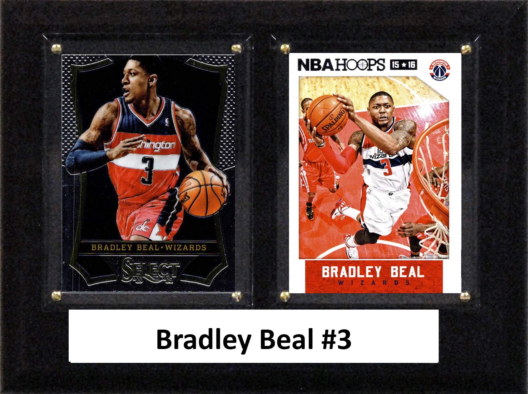NBA Washington Wizards Bradley Beal 6x8 Inch Two-Card Display Plaque - Collectible Memorabilia for Sports Fans | Perfect for Man Cave, Office Decor & Gift for Basketball Enthusiasts