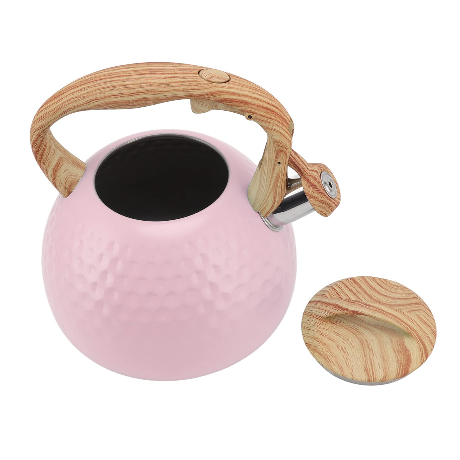 Premium Whistling Tea Kettle 3L with Uniform Heat Distribution - Stainless Steel Stovetop Water Kettle for Home & Restaurant Use (Pink) - Perfect for Tea Lovers, Coffee Brewing & Kitchen Decor