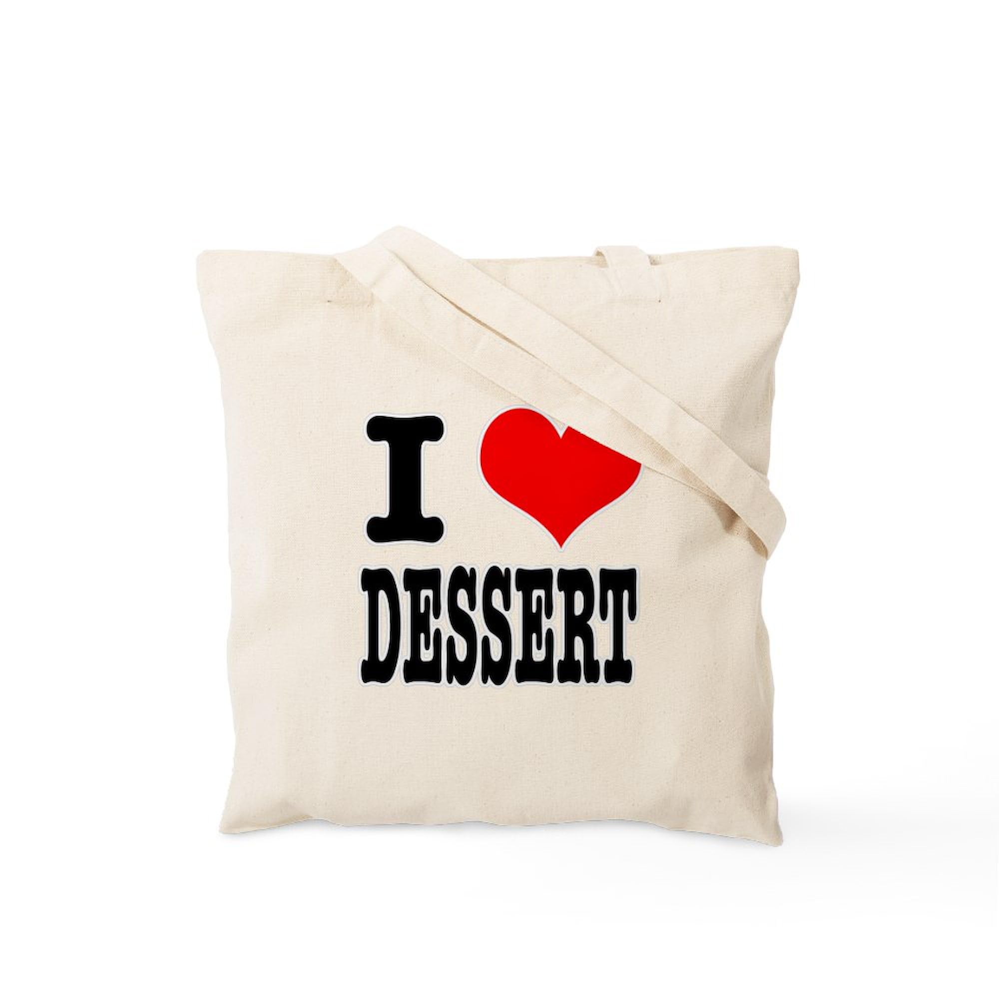 I Heart Dessert Tote Bag - Natural Canvas Reusable Shopping Bag for Groceries, Beach & Everyday Use | Eco-Friendly & Durable