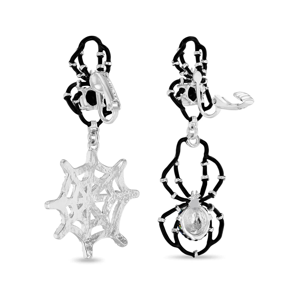 Spooky Black Spider Halloween Leverback Earrings - Silver Plated Gothic Jewelry for Women - Perfect for Costume Parties, Trick or Treat & Haunted House Events