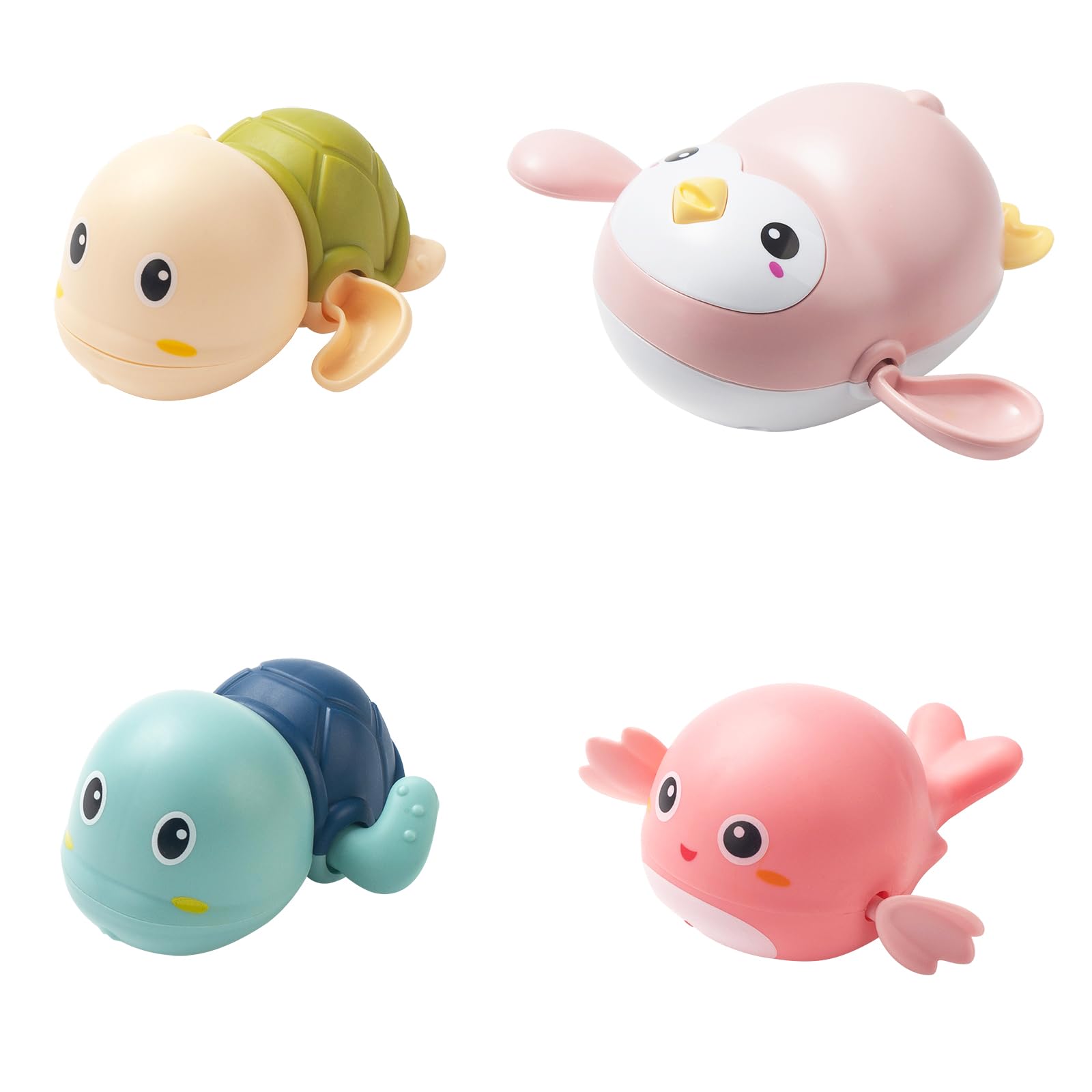 **Best Baby Bath Toys for Toddlers 1-3 Years - 4 Pack Floating Wind-Up Swimming Toys for Kids 1-5, Fun Bathroom & Pool Water Toys for Boys & Girls - Perfect Infant Gifts for 6-12 Months (Turtle Design) - Ideal for Bathtime, Showers & Pool Play**