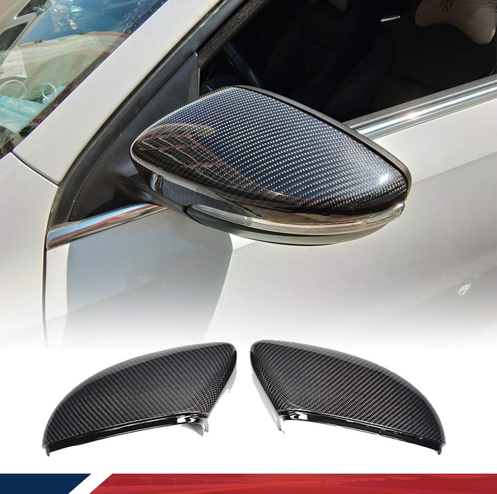 Carbon Fiber Mirror Covers for Volkswagen Passat CC Scirocco Beetle Jetta (Euro) - Replacement Side Mirror Caps - Lightweight & Durable - Perfect for Car Upgrades & Customization