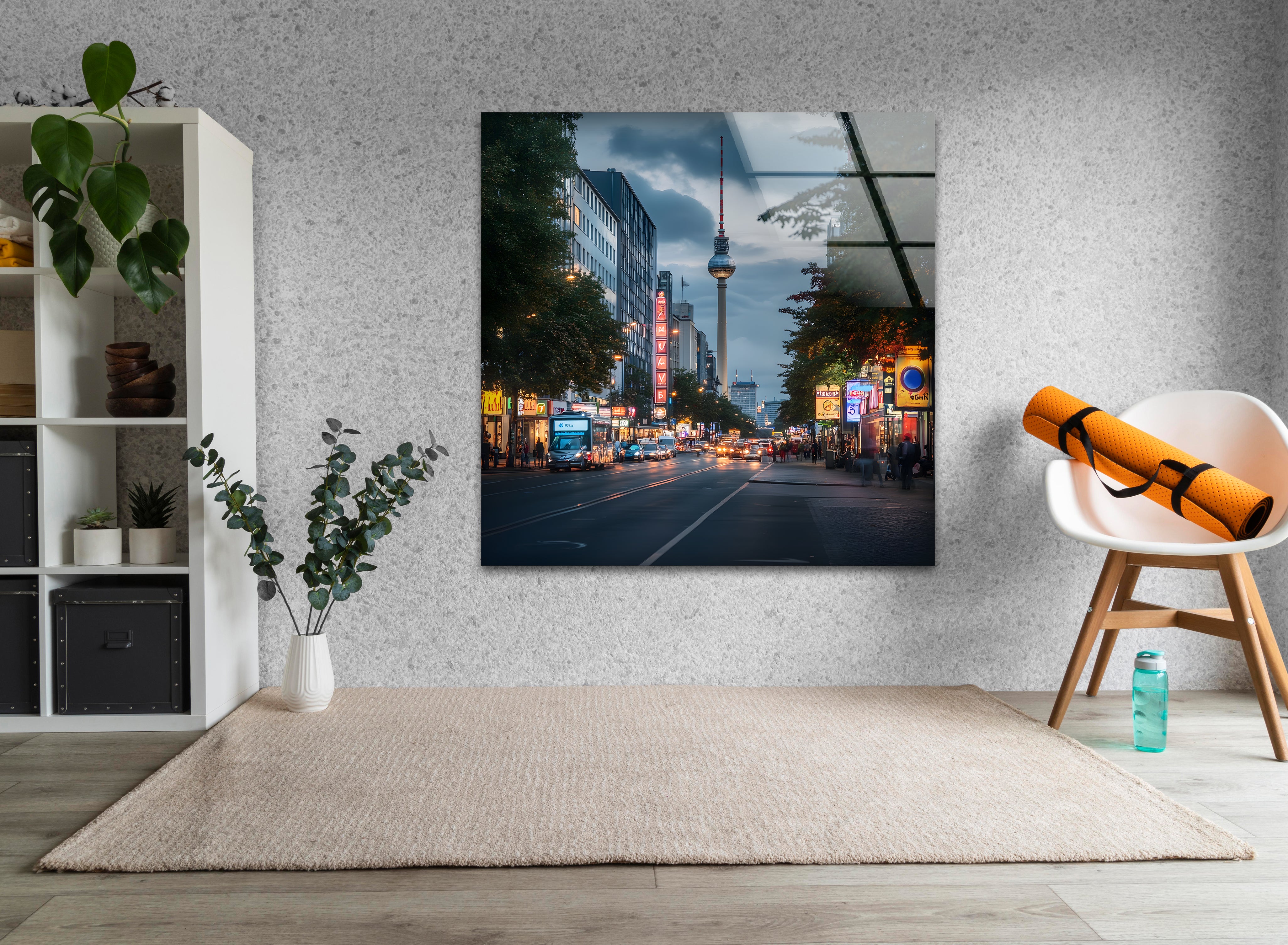 Berlin City Night Skyline Glass Wall Art - Modern Home Decor for Living Room, Bedroom & Office - Perfect Gift for Urban Art Lovers