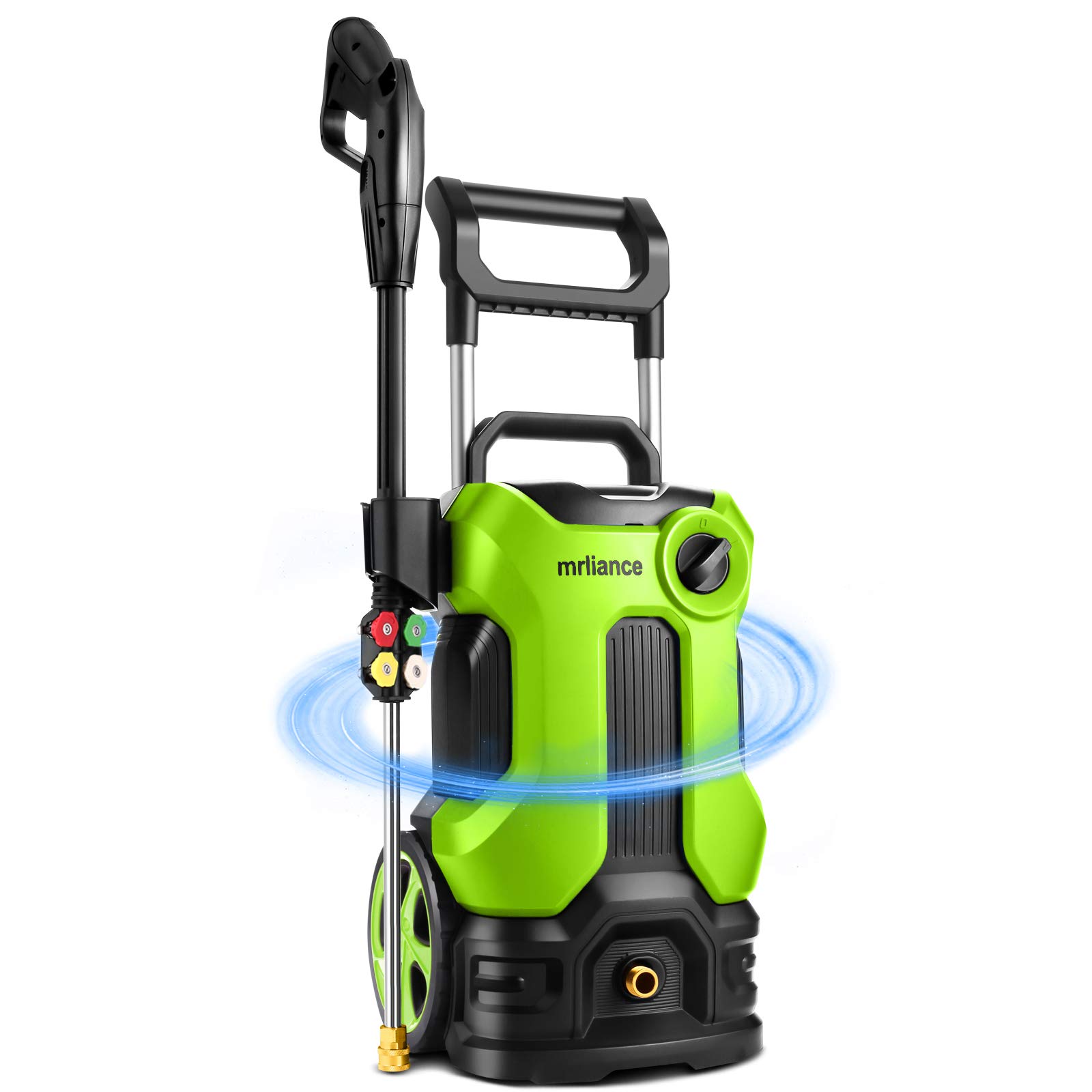 1800W Electric Pressure Washer - 2.11GPM High Power Pressure Cleaner with 4 Nozzles & Foam Cannon | Professional Home & Outdoor Cleaning for Driveways, Patios, Decks, Cars, Fences & Garden Equipment