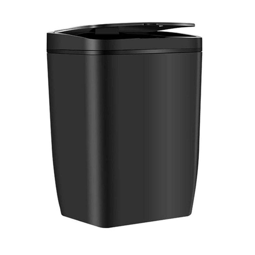 Smart Induction Trash Can - Automatic Electric Rechargeable with Lid for Kitchen, Bathroom & Living Room - Large 24x34cm (Black) | Hands-Free Convenience for Home & Office Waste Disposal