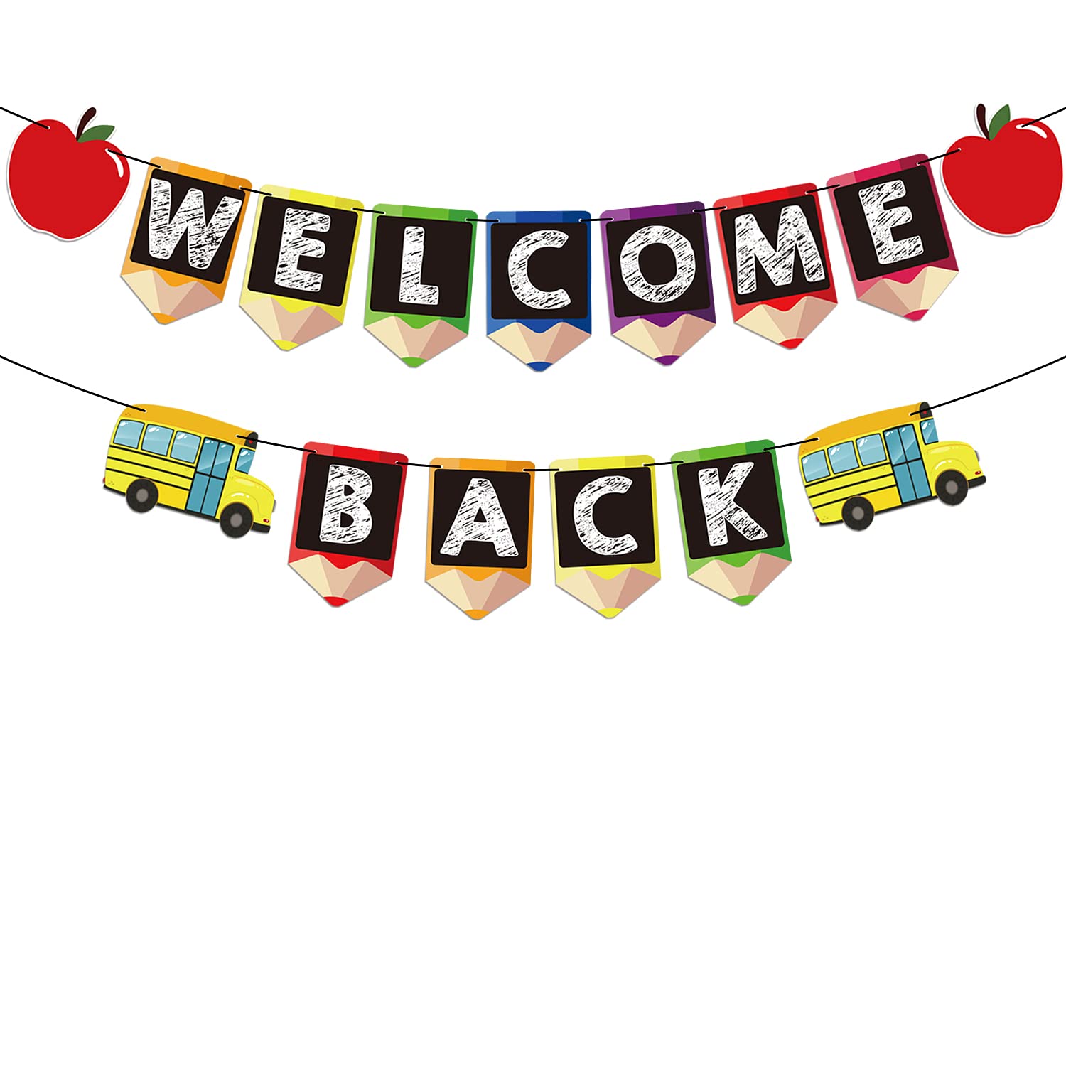 Welcome Back Banners - 2 Pack Classroom Decorations for Back to School & Teacher Appreciation | No DIY Required | Perfect for Bulletin Boards, Door Decor & Party Decorations