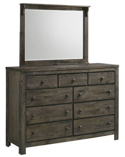 6-Piece King Bedroom Set in Grey - Modern Bed Frame, Nightstands & Dresser for Cozy Cabin Retreats
