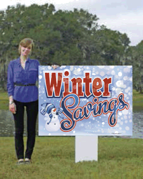 Giant XL Double Sided Yard Sign for Winter Savings - Durable Outdoor Advertising Sign (No Stakes Included) - Perfect for Seasonal Promotions, Business Sales & Holiday Decorations