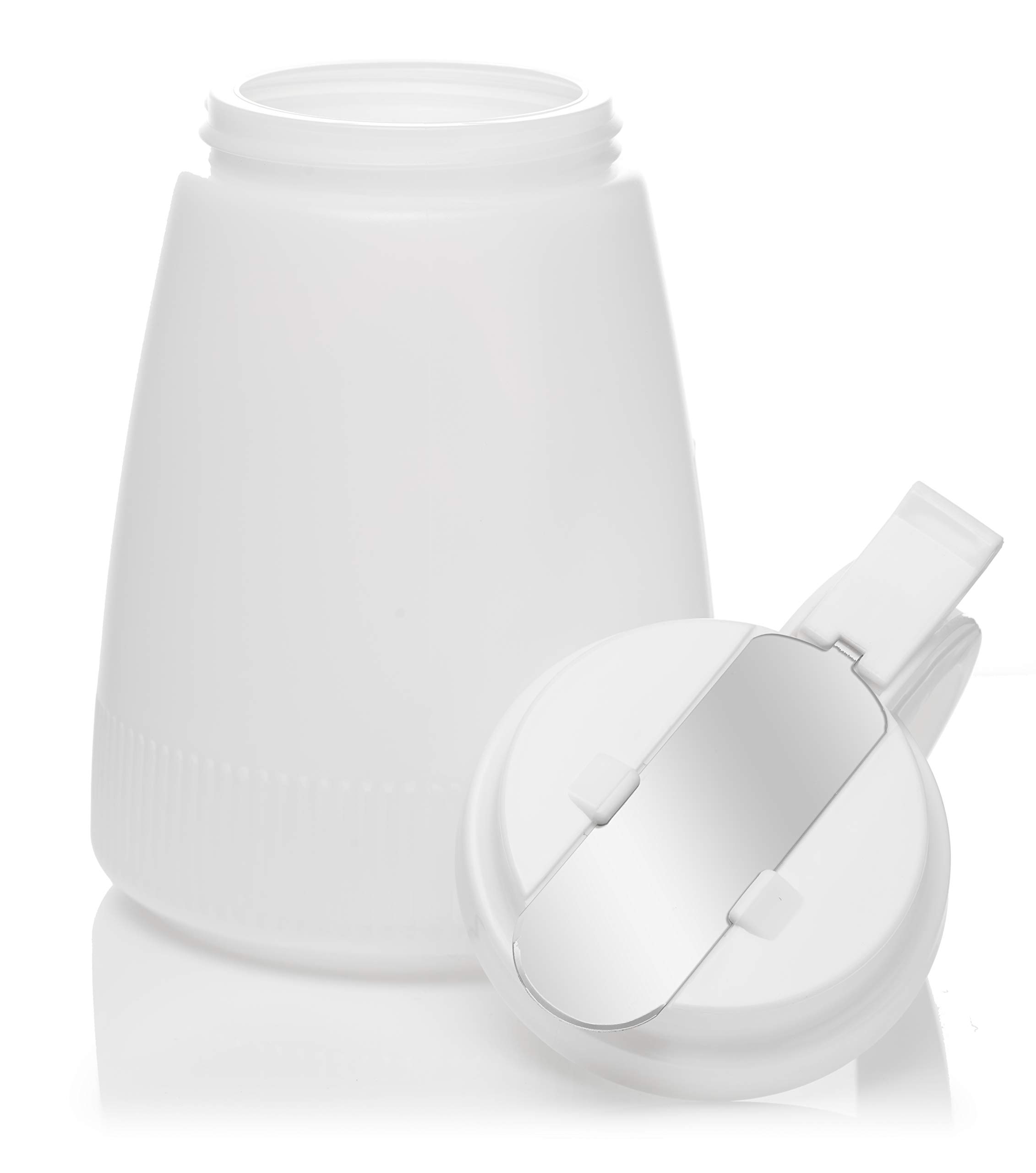 7-Pack 48oz Plastic Syrup Dispenser with Lid & Stainless Steel Cover - Honey, Sugar, Coffee Syrup Pump for Restaurants, Cafes, Home & Office Use - BPA-Free Leakproof Bulk Liquid Dispenser for Pancakes, Waffles, Bubble Tea & Desserts (48 Ounce)