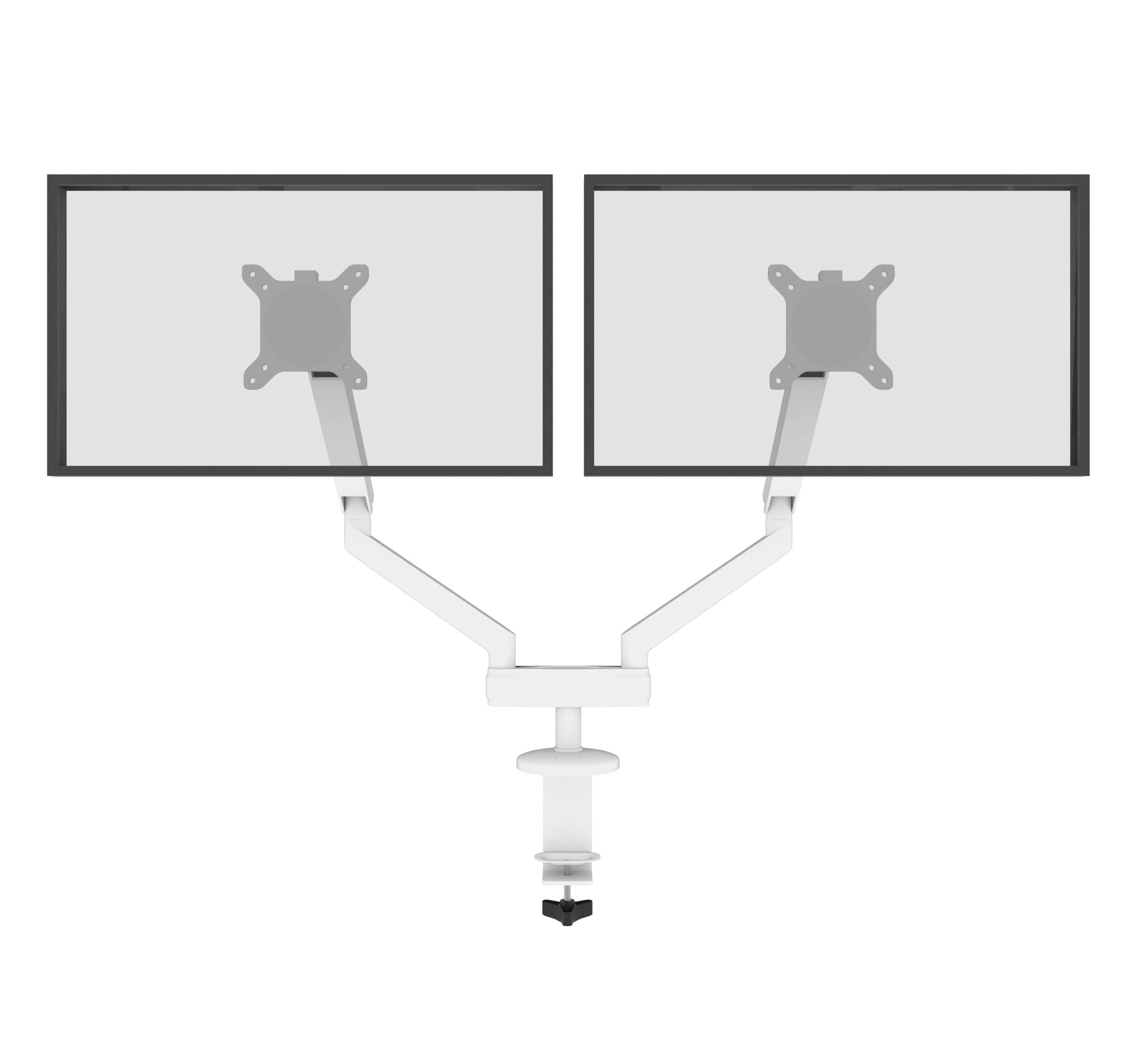 Universal Dual Monitor Stand - Adjustable Ergonomic Mount for 2 Screens up to 32