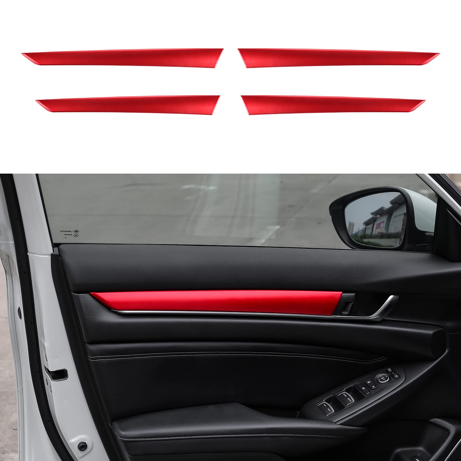 Premium Interior Door Panel Dial Moulding Decal Trims for 10th Gen Honda Accord 2018-2021 - Upgrade Your Car's Style & Protection (Perfect for Daily Commute & Road Trips)