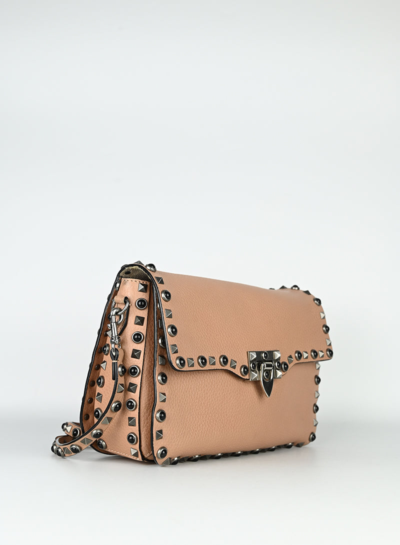 Valentino Rockstud Shoulder Bag in Nude - Perfect for Everyday Wear, Date Nights & Special Occasions