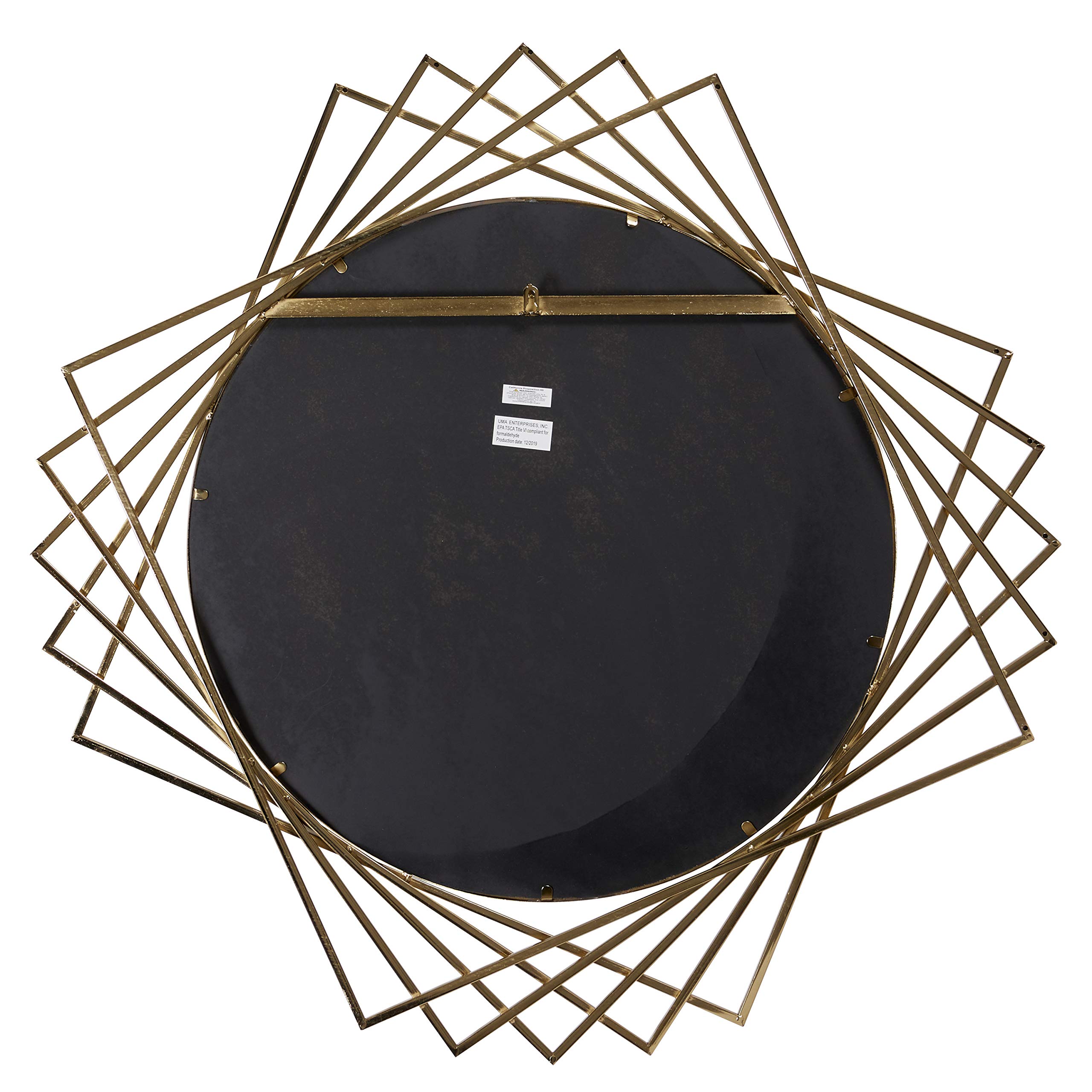 Deco 79 Modern Black Metal Geometric Wall Mirror - 42