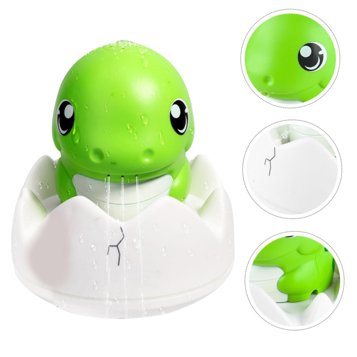 OKUMEYR Dinosaur Bath Toys for Kids - Light Up LED Bathtub Toys with 1200mAh Rechargeable Battery (Green) - Fun Bath Time & Pool Play for Toddlers & Children