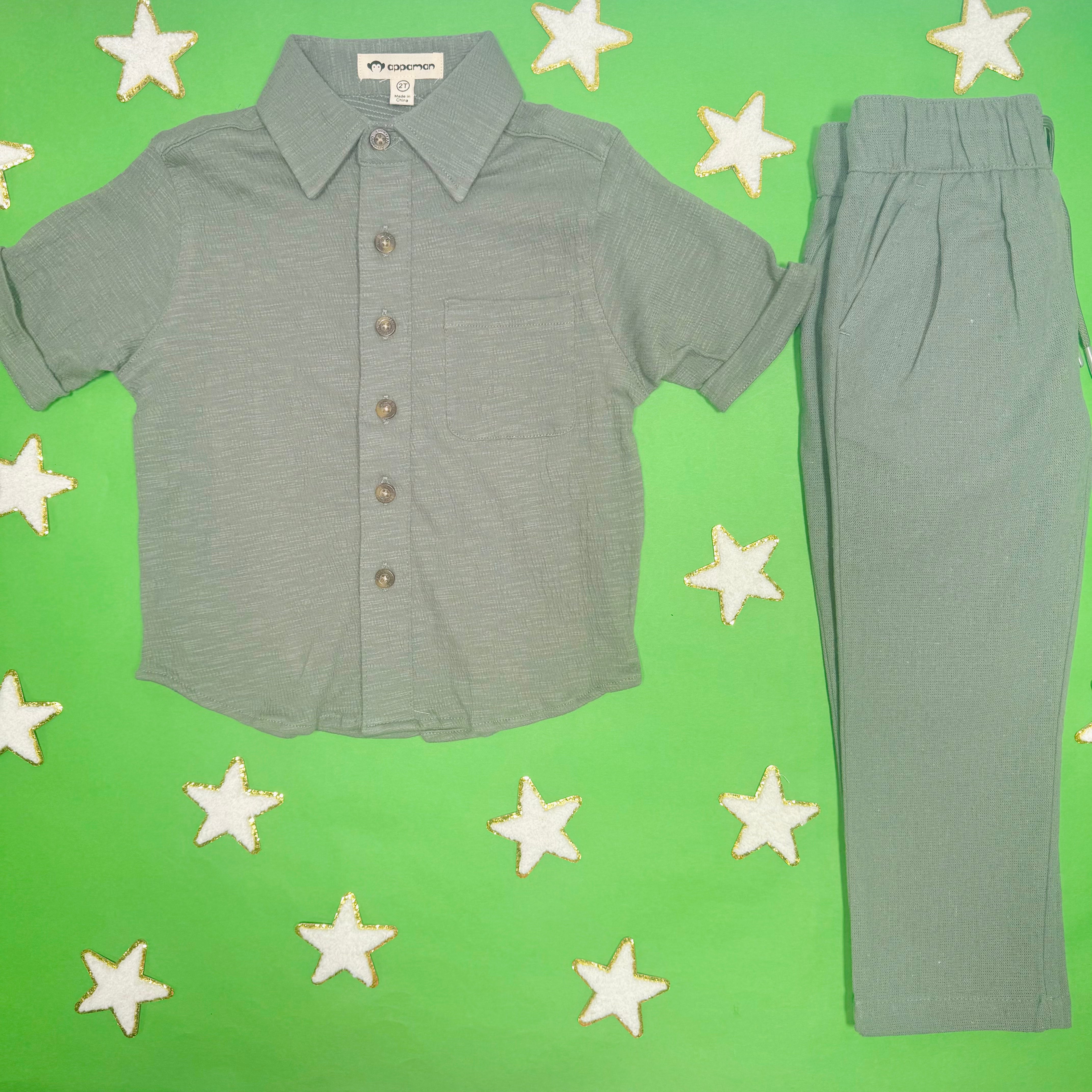 Sage Green Beach Button Down Shirt for Women - Lightweight Casual Summer Blouse with Roll-Up Sleeves - Perfect for Vacations, Poolside Lounging & Tropical Getaways