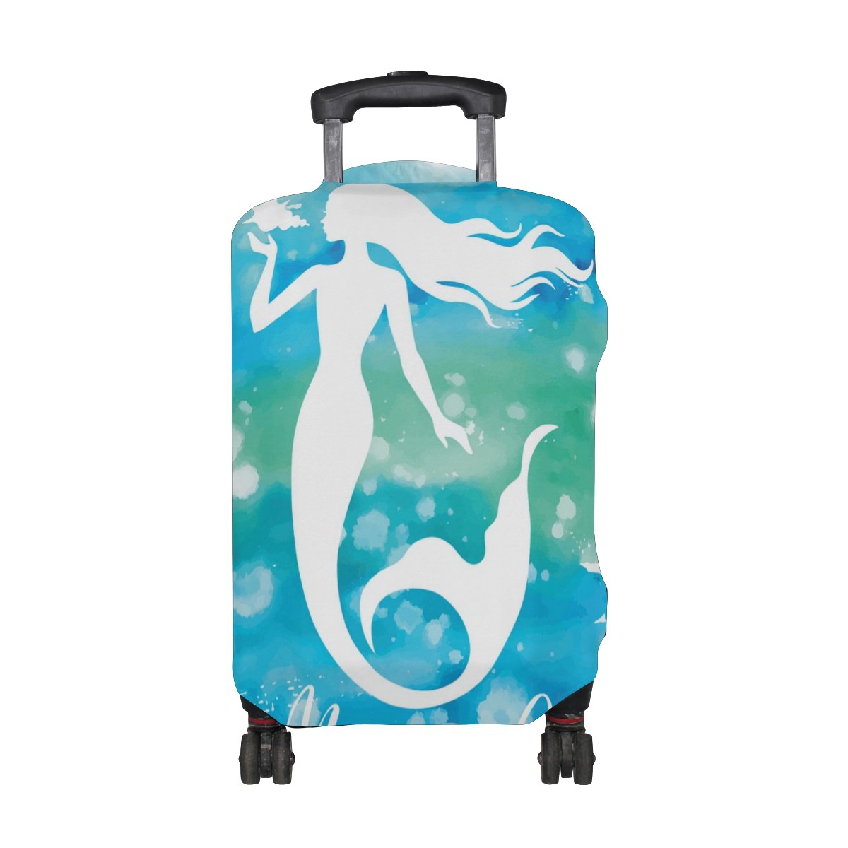 U LIFE Artist Cute Blue Mermaid Luggage Suitcase Cover Protector - Waterproof Travel Bag Protector for Men & Women - Perfect for Airplane, Cruise, and Vacation Travel Accessories