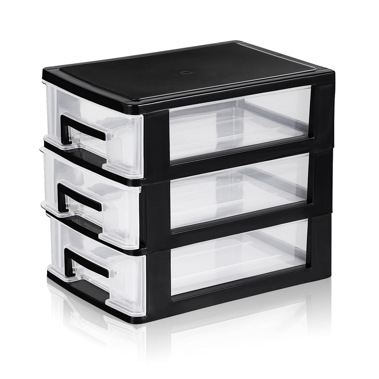 VOSAREA 3-Tier Plastic Desktop Storage Drawer Organizer - Multi-Layer Cabinet for Office Supplies, Makeup, Crafts | Perfect for Home, Office & Workspace Organization