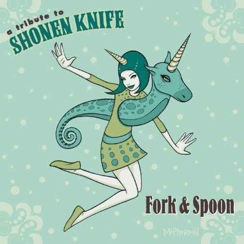 Shonen Knife Tribute Fork and Spoon Set - Japanese Anime Themed Cutlery for Fans, Collectors & Everyday Dining Use