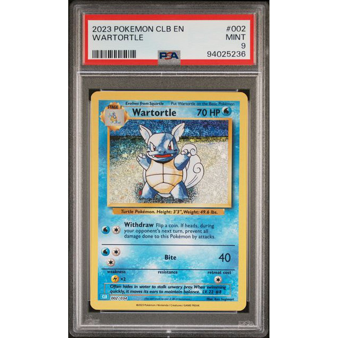 2023 Pokemon Classic Collection Wartortle 002/034 PSA 9 Graded Card - Rare Collectible for Pokemon Fans & Trading Card Game Players (Perfect for Display, Investment & Battles)