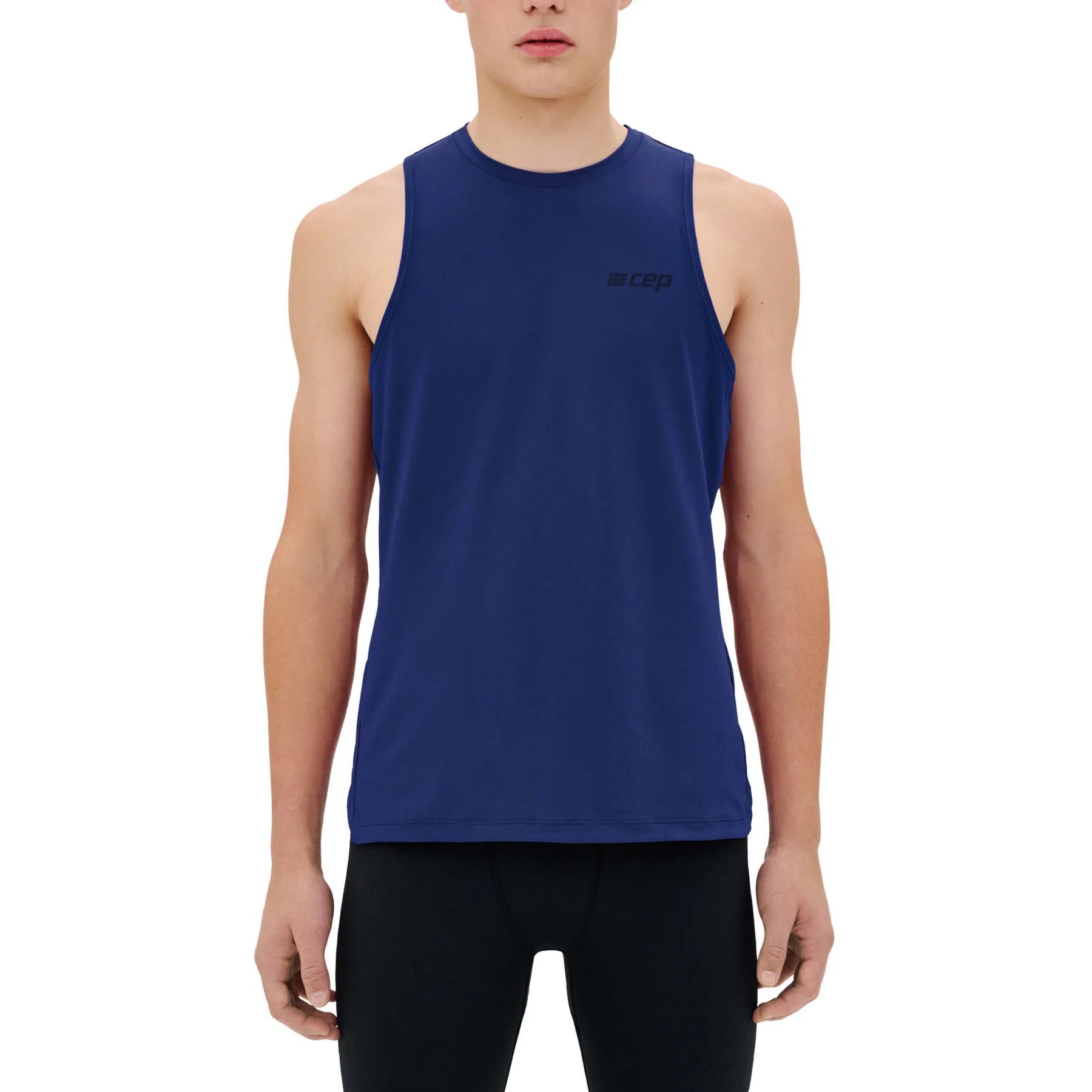 CEP Men's Performance Run Tank Top v5 - Breathable Round Neck Athletic Shirt for Running & Workouts - Dark Blue