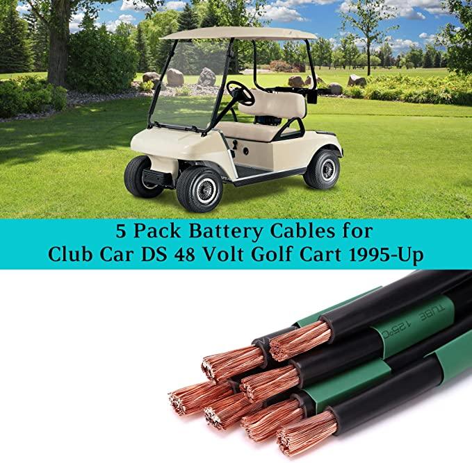 Premium Golf Cart Battery Cables for Club Car DS 36V 48V & Yamaha G2 G8 G9 36V - Heavy Duty 5 Gauge 10L0L - Perfect for Golf Cart Maintenance and Upgrades