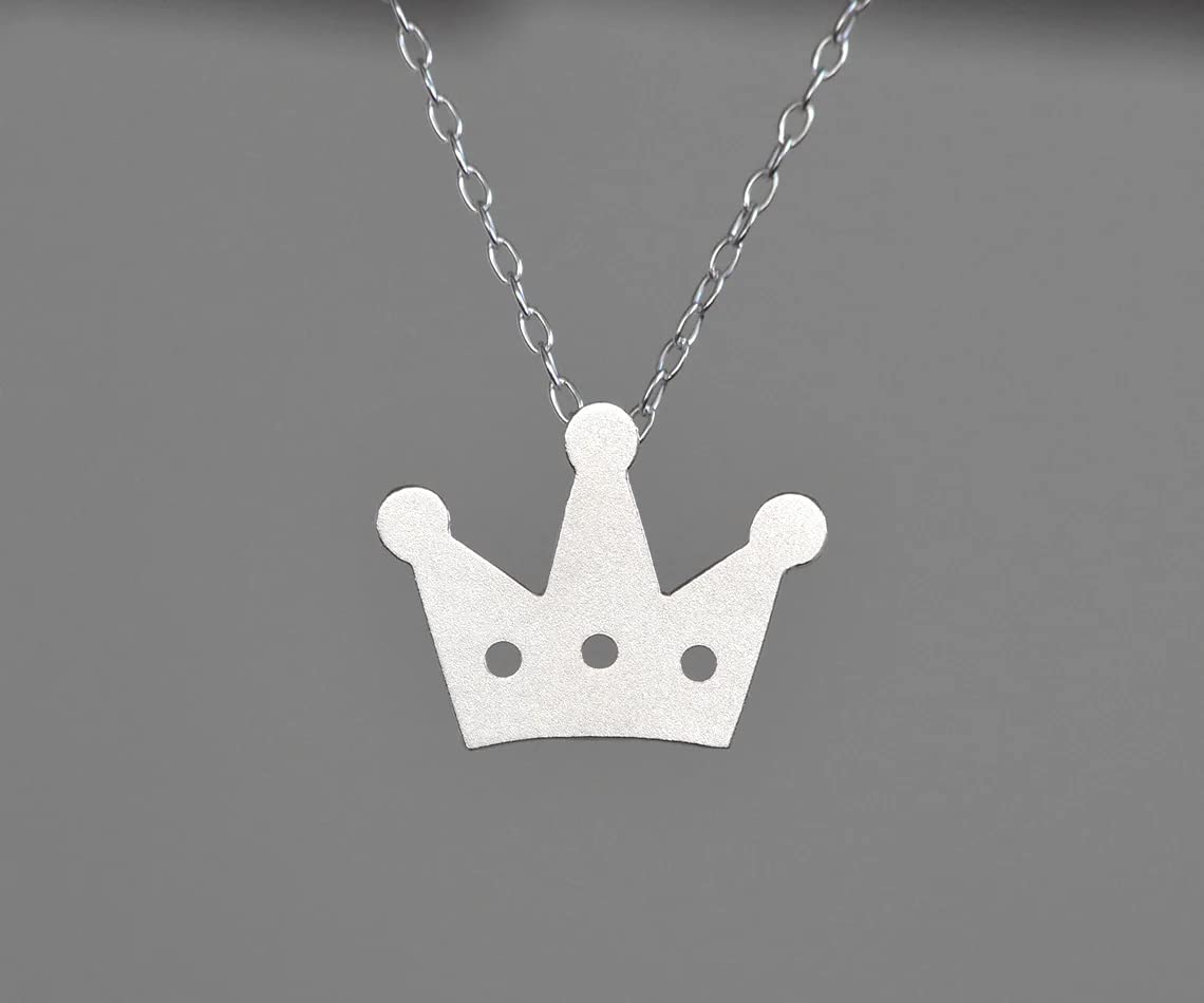 Sterling Silver Crown Necklace for Women - Elegant Royal Jewelry Gift for Queen, Princess, Birthday, Anniversary | Perfect for Parties, Weddings, Special Occasions