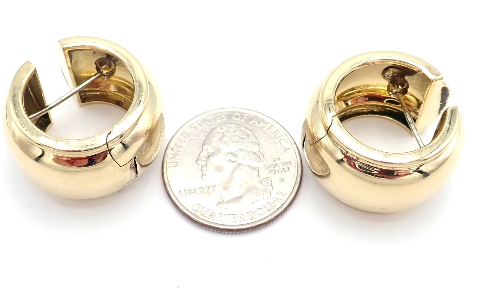Authentic Vintage Tiffany & Co 18k Yellow Gold Wide Hoop Earrings - Luxury Jewelry for Women, Perfect for Weddings, Parties & Special Occasions