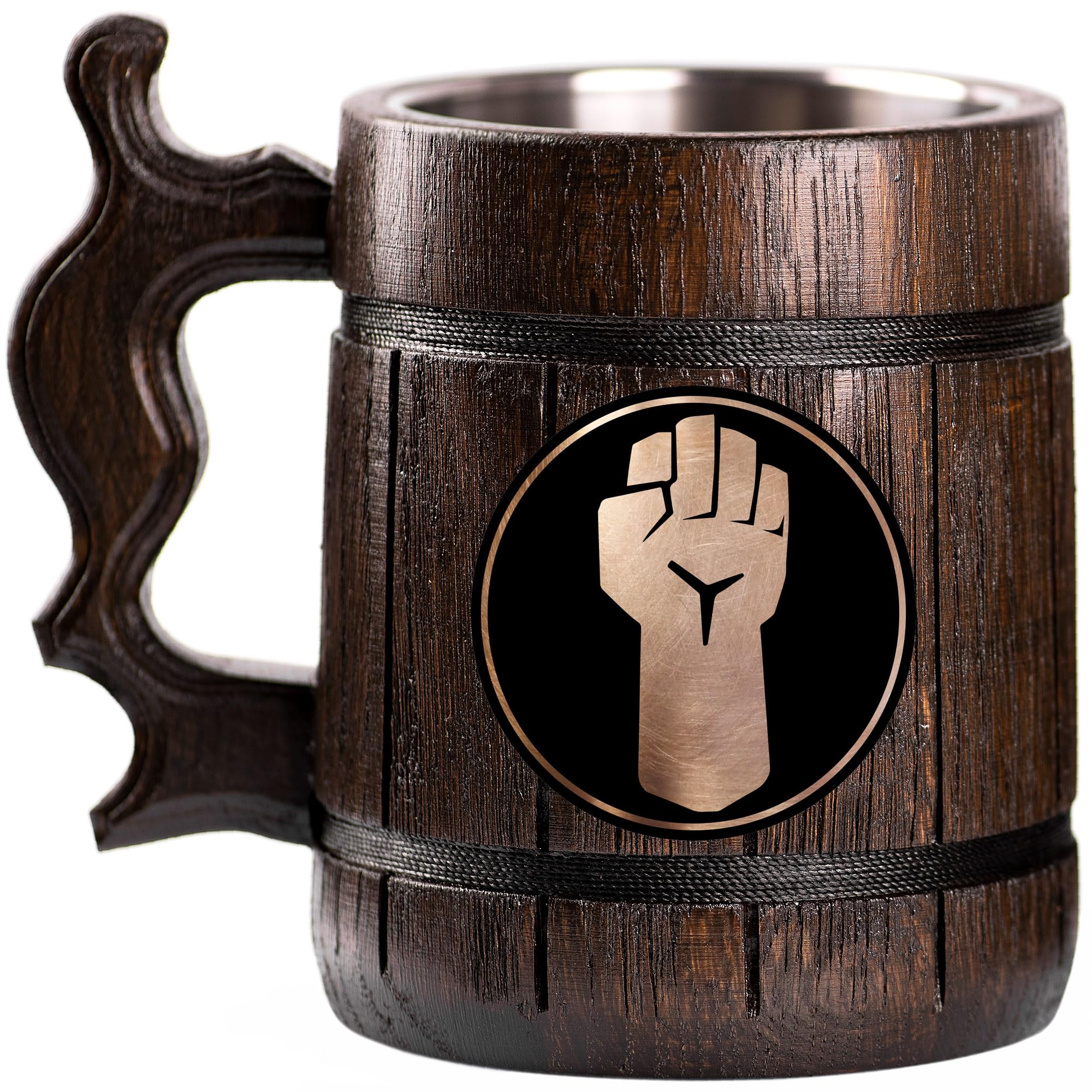 Dungeons and Dragons DnD Monk Themed Personalized Beer Stein - Custom Wooden Tankard for Gamer Gifts, Anniversary, Birthday, Father's Day & Wedding - Perfect for Tabletop RPG Nights & Geeky Home Bar Decor