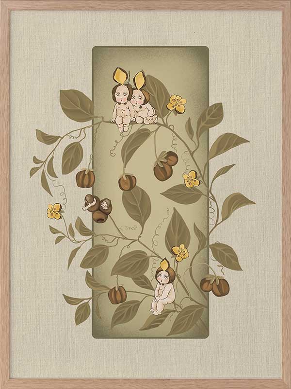 Boronia Babies Olive Green Framed Art Print - Nursery Wall Decor for Baby Room, Kids Bedroom & Gift Ideas