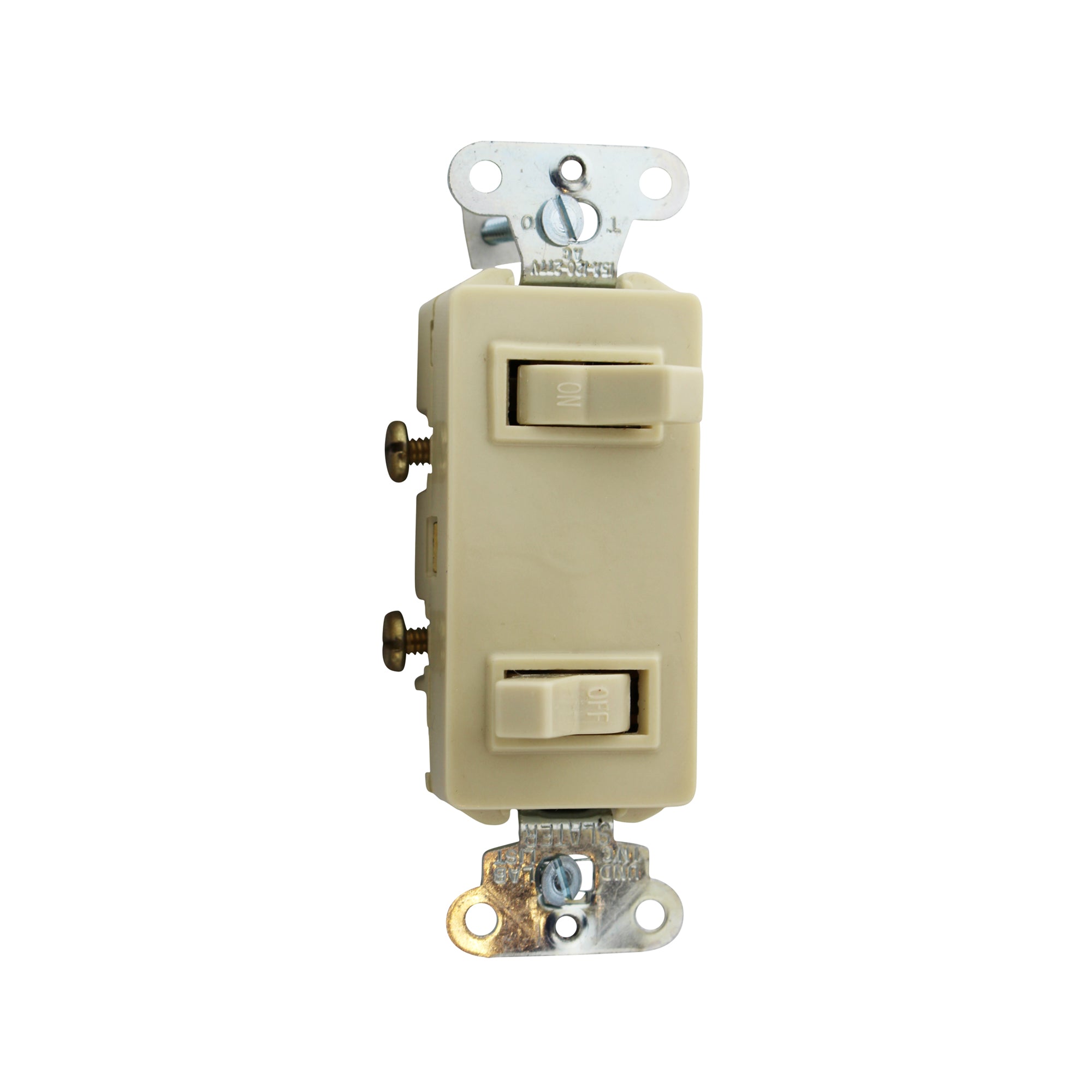 GE 3634 Designer Combo Switch - 2 Single Pole, 15A, 120-277V, Ivory - Perfect for Home Lighting Control and Electrical Panel Upgrades
