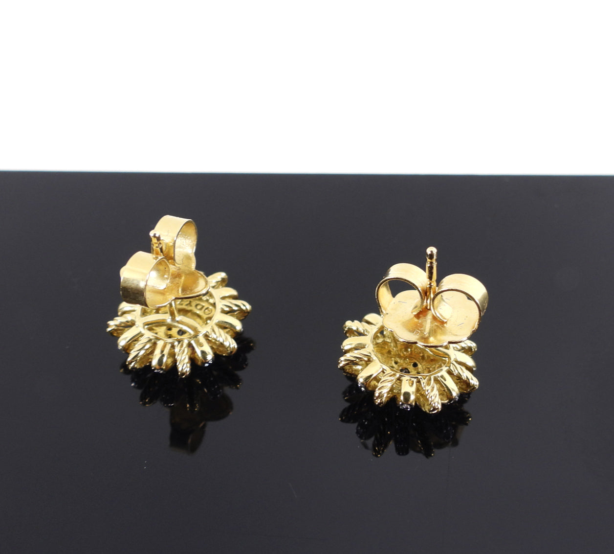 David Yurman 18k Gold Diamond Starburst Stud Earrings for Women - Luxury Fashion Jewelry Gift for Birthday, Anniversary & Special Occasions