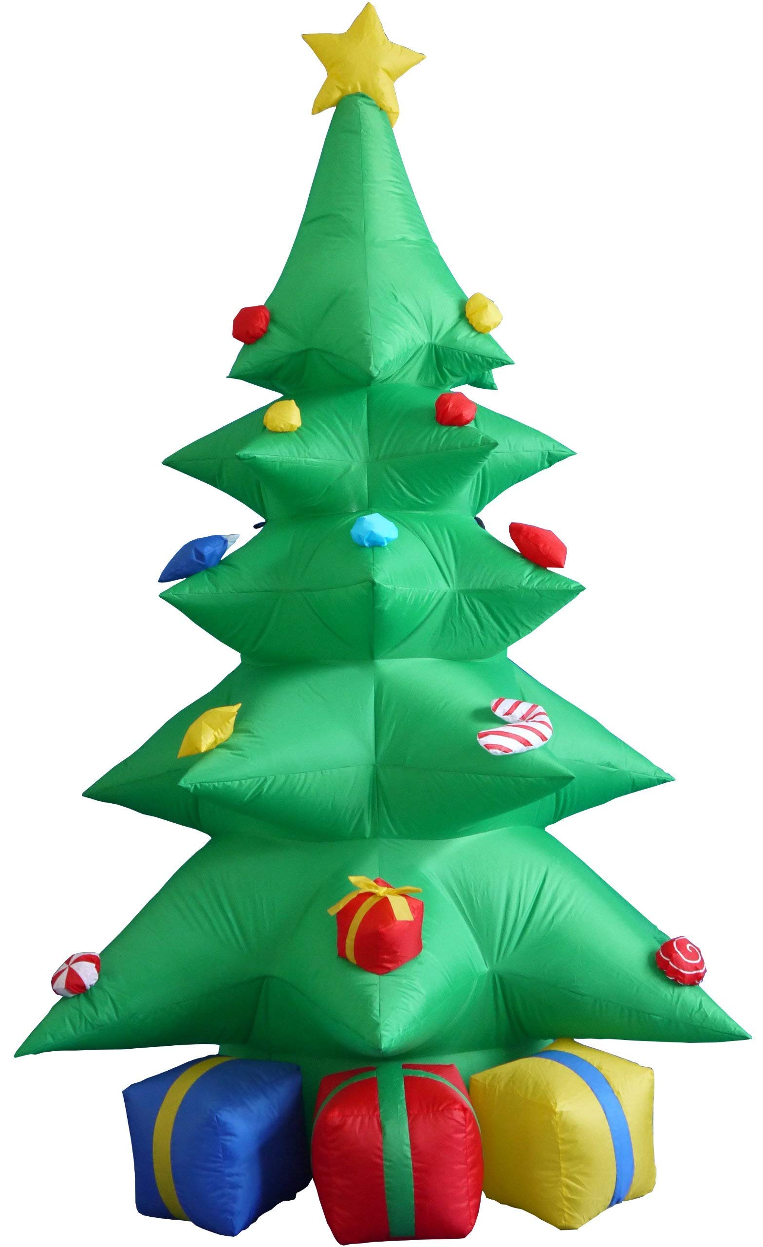 6ft Inflatable Nutcracker & 8ft Christmas Tree Decor Set with Lights - Outdoor Holiday Party Decorations for Yard, Lawn, and Indoor Xmas Festive Decor