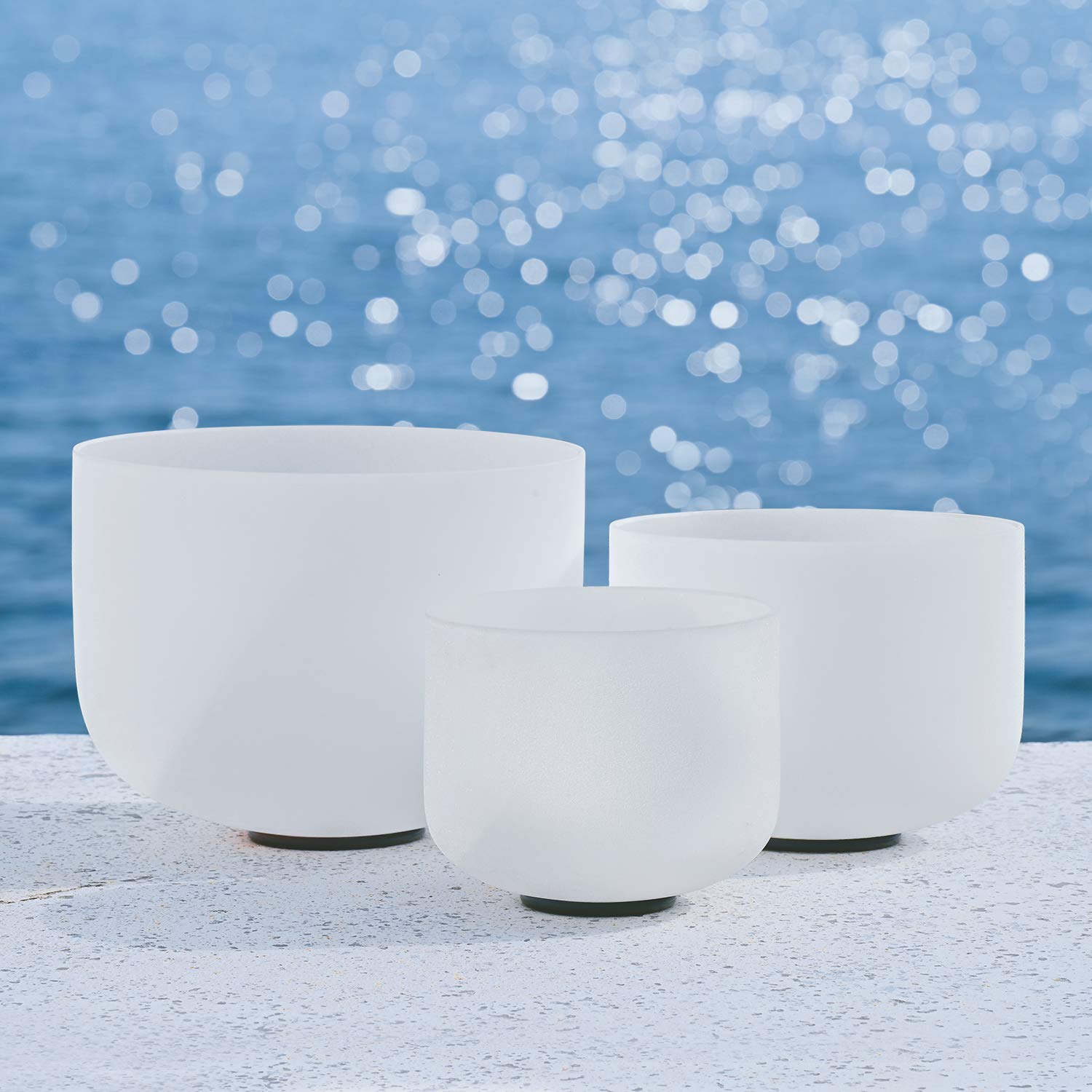 440Hz Sound Healing Crystal Singing Bowls Set - 8