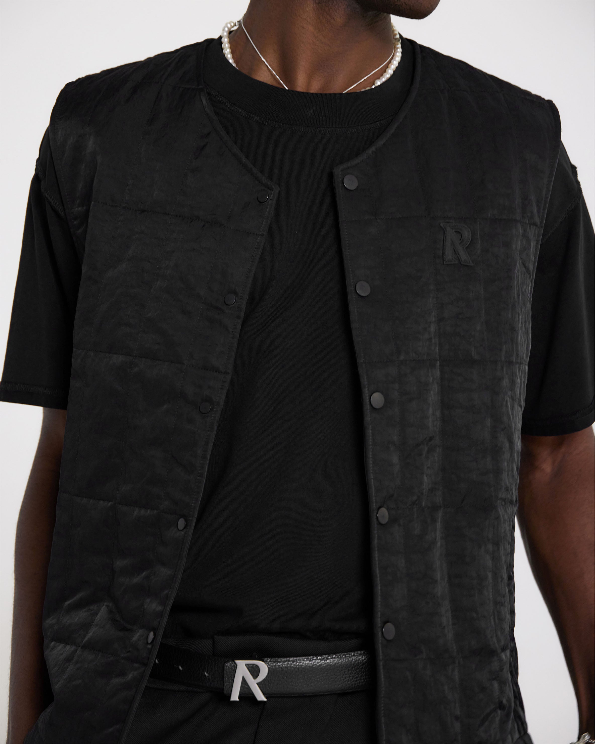 Men's Lightweight Nylon Vest - Black | Water-Resistant Outdoor Gilet for Hiking, Running & Casual Wear