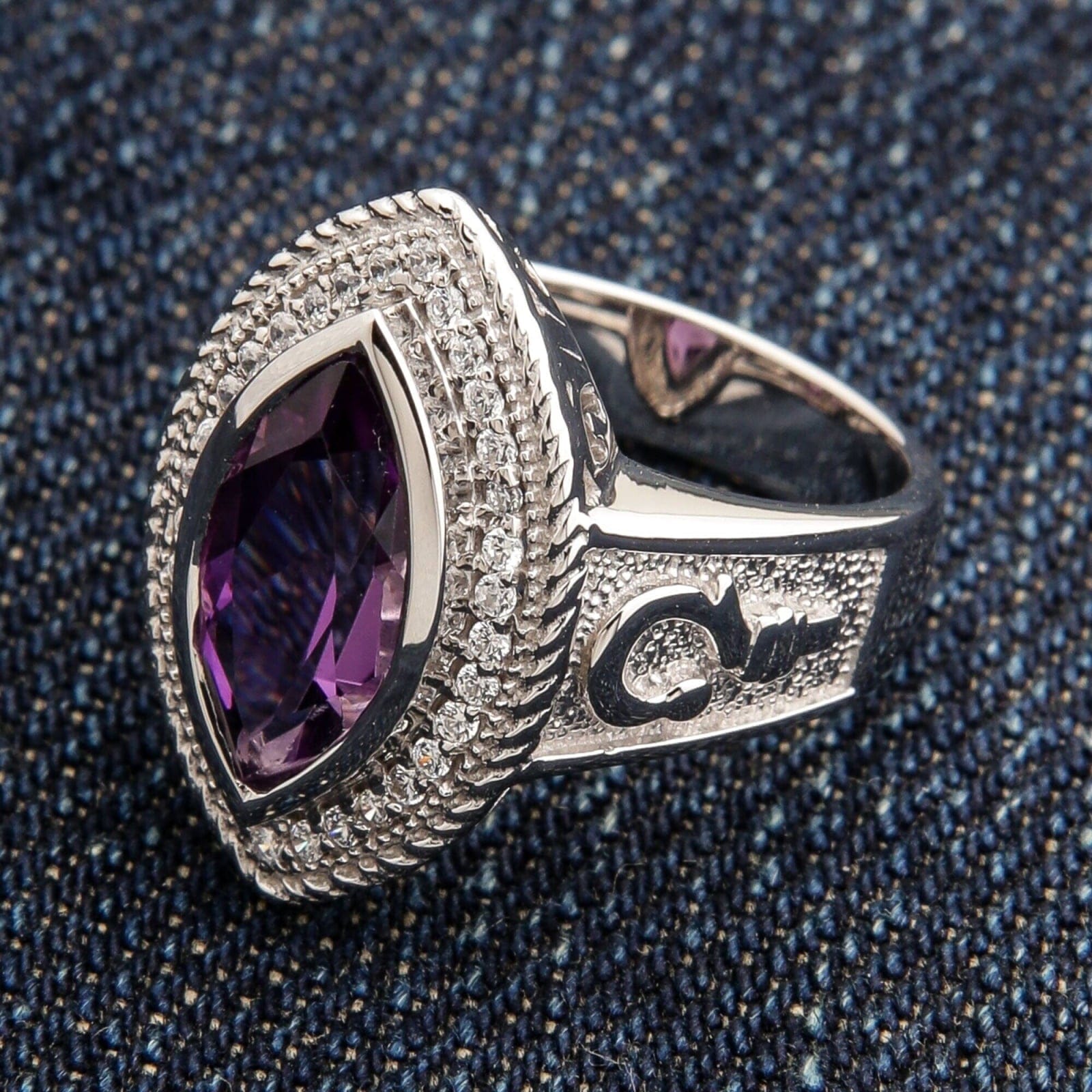 925 Sterling Silver Amethyst Bishop Ring for Women - Elegant Jewelry Gift for Her, Perfect for Weddings, Parties & Special Occasions
