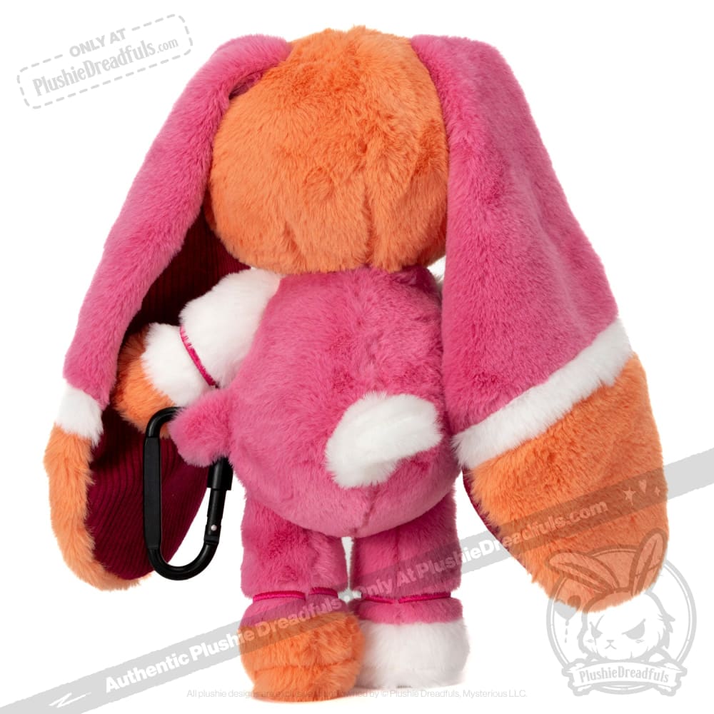 Plushie Dreadfuls Lesbian Bunny Stuffed Animal with Carabiner - Cute Collectible Plush Toy for LGBTQ+ Pride, Room Decor, and Gift Giving