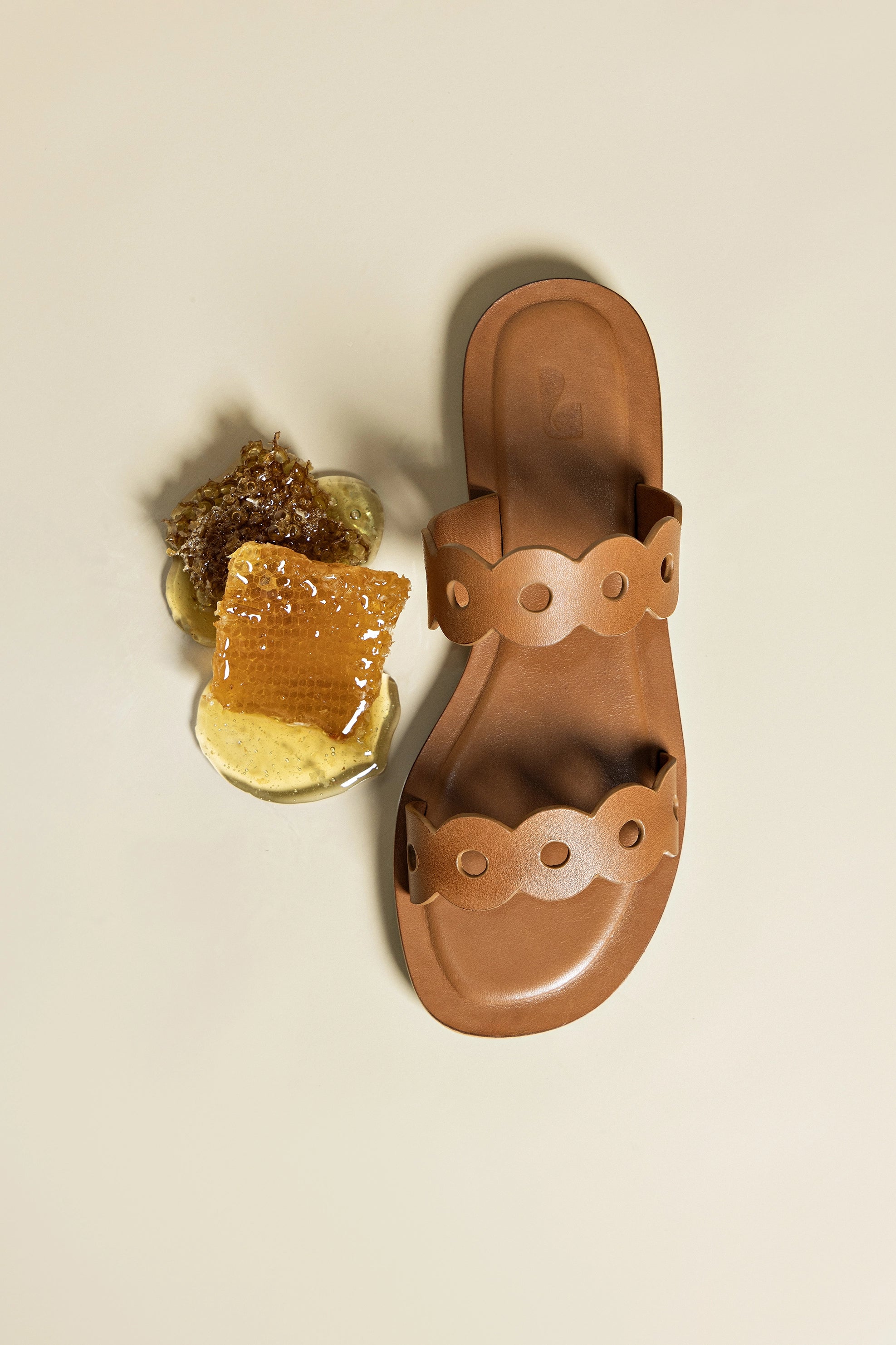 Florence Flat Mule Shoes - Light Caramel Genuine Leather Slip-On Loafers for Women | Comfortable Casual & Office Wear