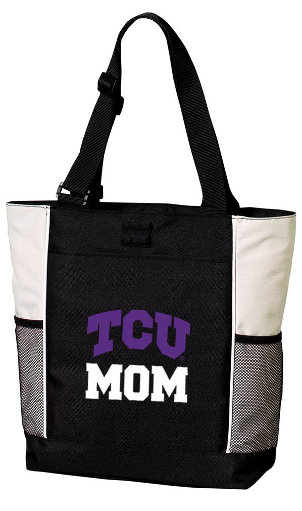 Texas Christian University (TCU) Mom Tote Bag - Stylish Large Canvas Tote for Beach, Pool, Travel, Shopping & School - Perfect TCU Gifts for Moms & Fans