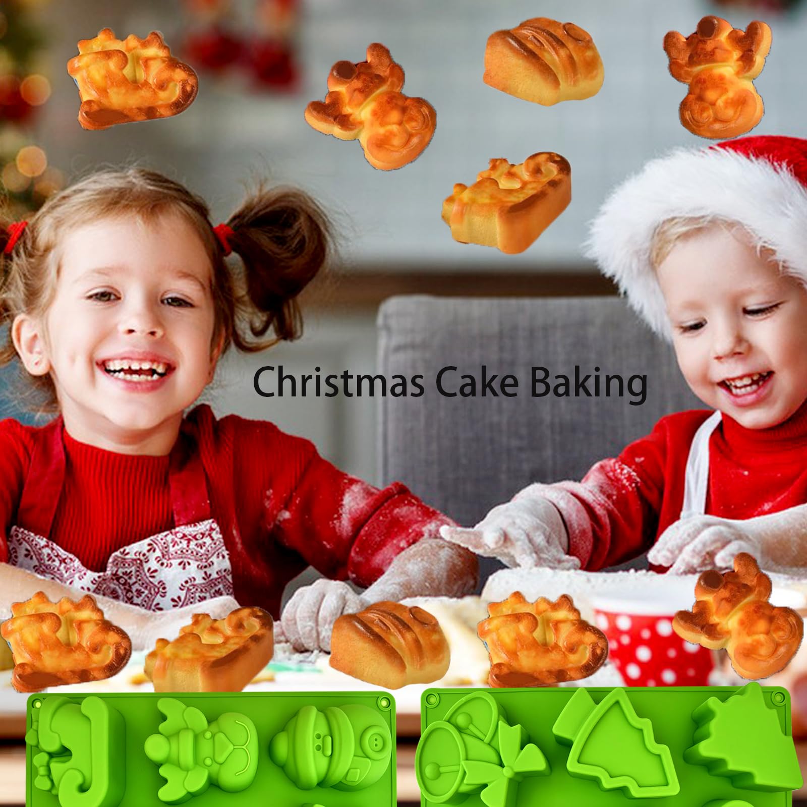 (2 Pack) Christmas Soap Molds - Holiday Silicone Molds for DIY Handmade Soap, Candles, Wax Melts & Baking | Perfect for Christmas Gifts, Party Favors & Home Decor