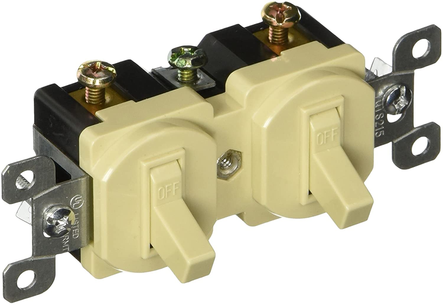 Morris 82090 Double Toggle Light Switch, Single Pole 15A 120V, Ivory (10-Pack) - Perfect for Home Electrical Upgrades, DIY Projects & Commercial Installations