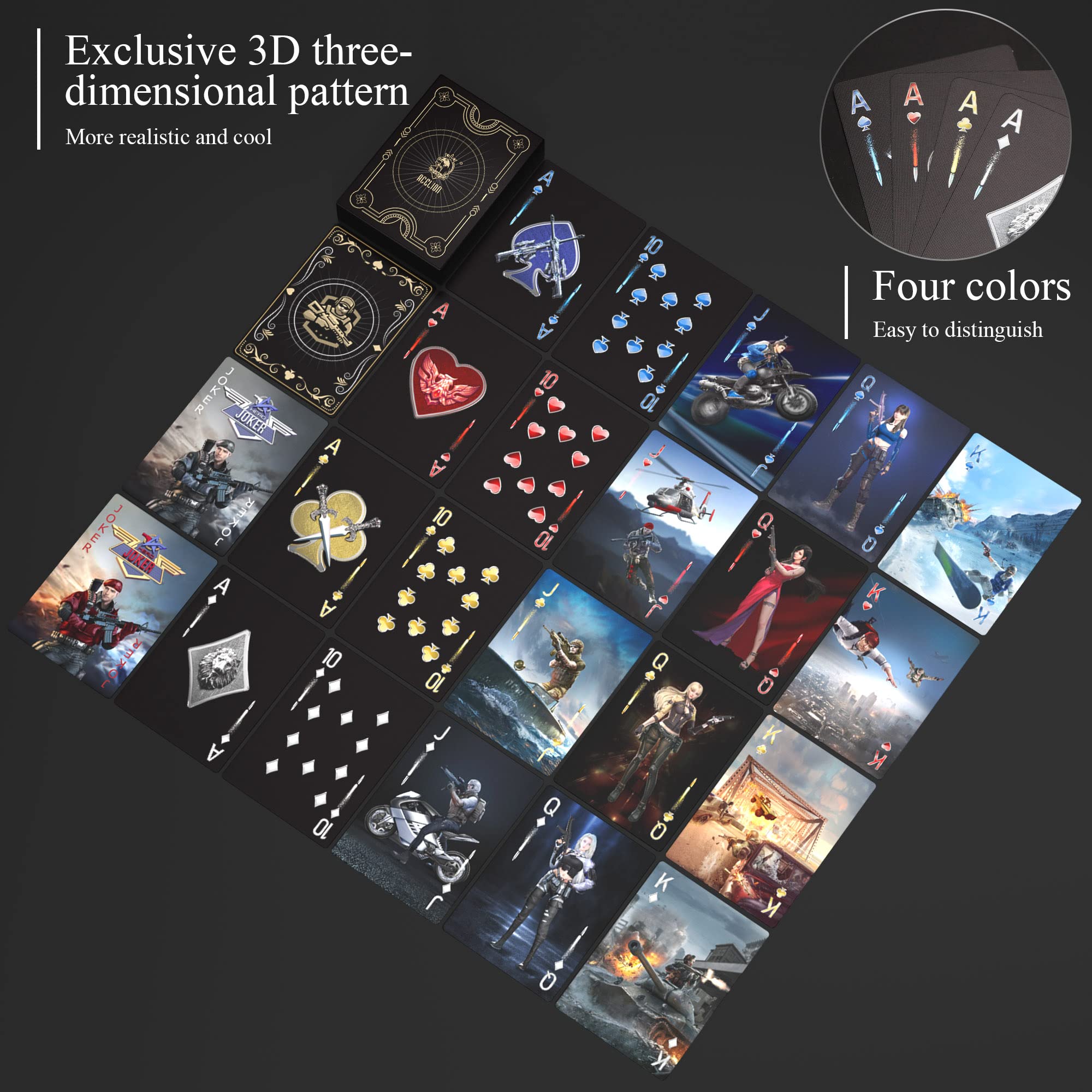 Premium WJPC Warrior Gold Waterproof Playing Cards - Luxury Gift Box Deck for Poker, Blackjack & Casino Games | Ideal for Adults Parties, Travel, Camping & Outdoor Activities