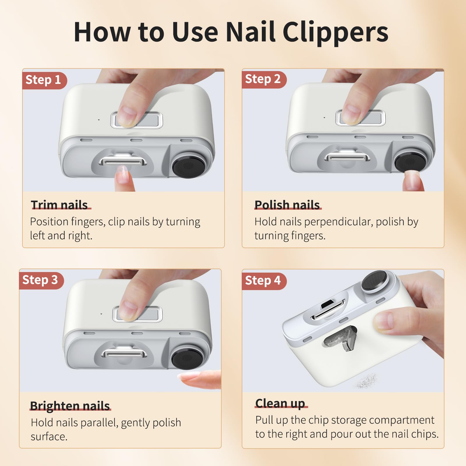 Electric Nail Clipper & Polisher 2-in-1 - USB Rechargeable Automatic Nail Trimmer with LED Light for Baby & Adults - Perfect for Travel, Home, and Daily Nail Care